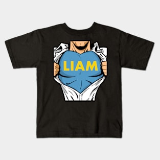 Liam is an Irish name meaning "strong-willed warrior" Kids T-Shirt